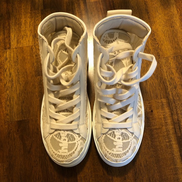 NIB $575 Chloé Lauren High Top Platform Sneaker in MILD BEIGE, Size 10US/40EU! - Picture 5 of 14